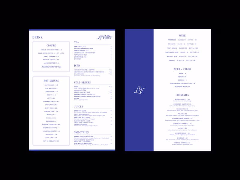 Cover image for Drinks Menu Design | Bar, Cafe, Restaurant