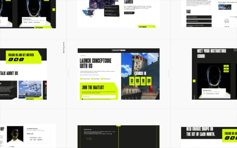 Cover image for Waitlist page for Conceptcore, a future online school for co...