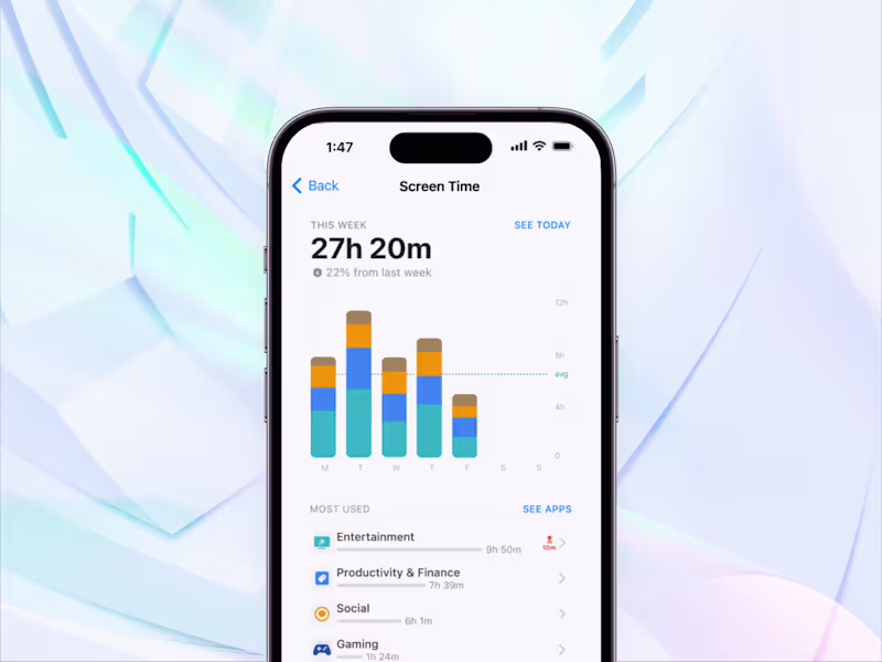 Cover image for UX & Motion Design 💠 Screen Time Mobile App