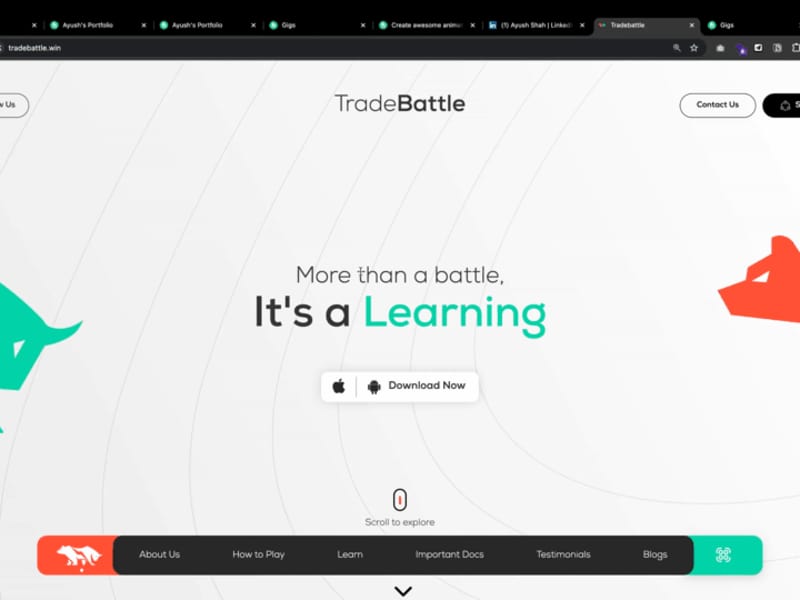 Cover image for Tradebattle Animated Website