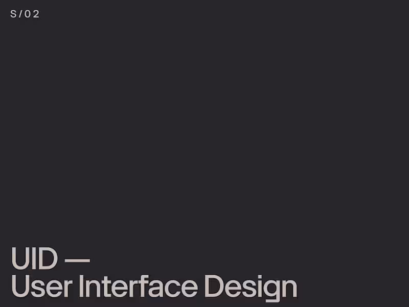 Cover image for User Interface Design — UID