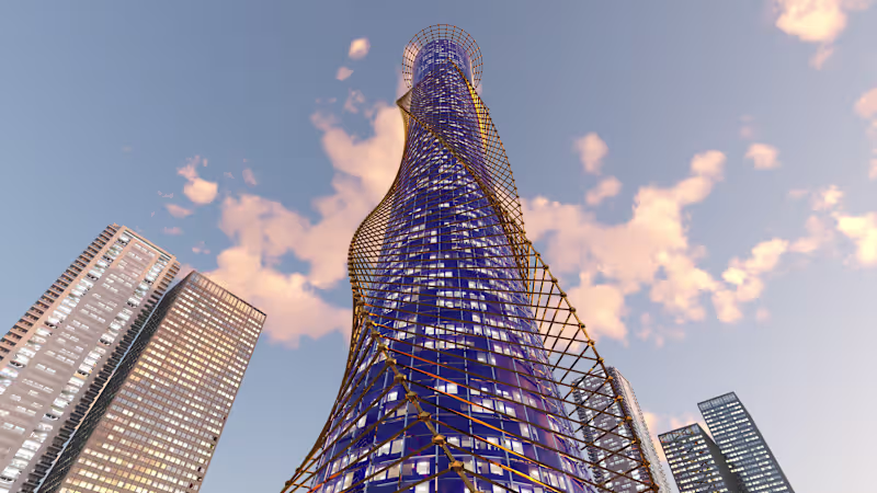 Cover image for The Helix Tower — Contra Architectural Visualization A dynam...