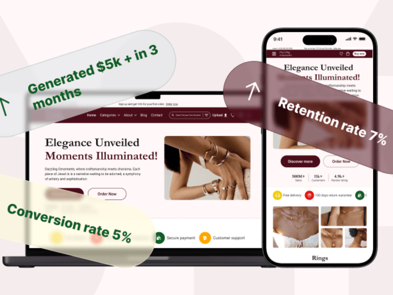 Cover image for E-commerce Website UI/UX Design – Dazzling Ornaments (Figma)