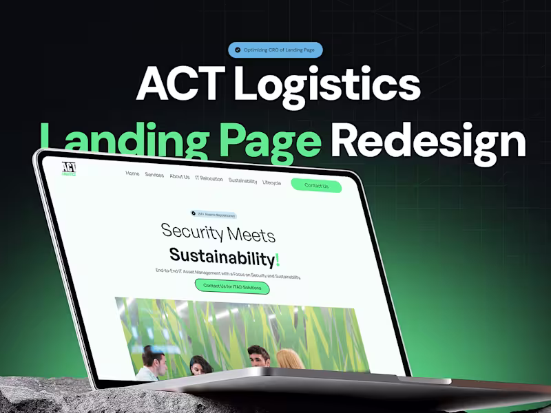 Cover image for CRO Optimized Landing Page UI/UX Design (Logistic Firm)
