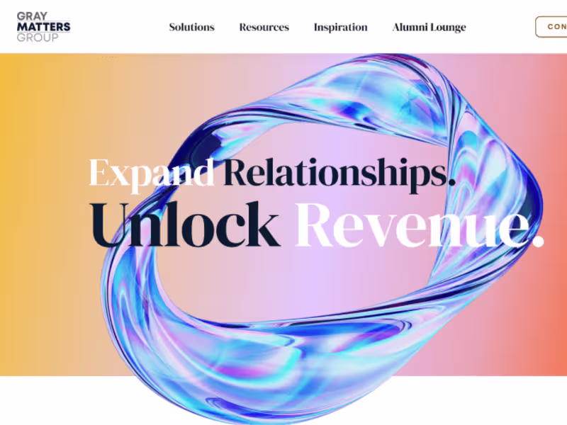 Cover image for Gray Matters Group: Expand Relationships. Unlock Revenue.