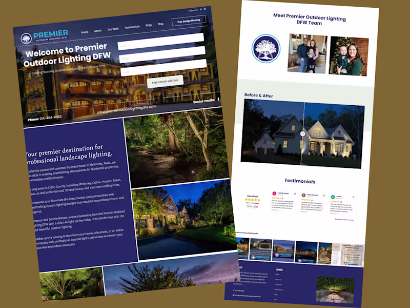 Cover image for Custom Logo & WordPress Website for Outdoor Lighting Company