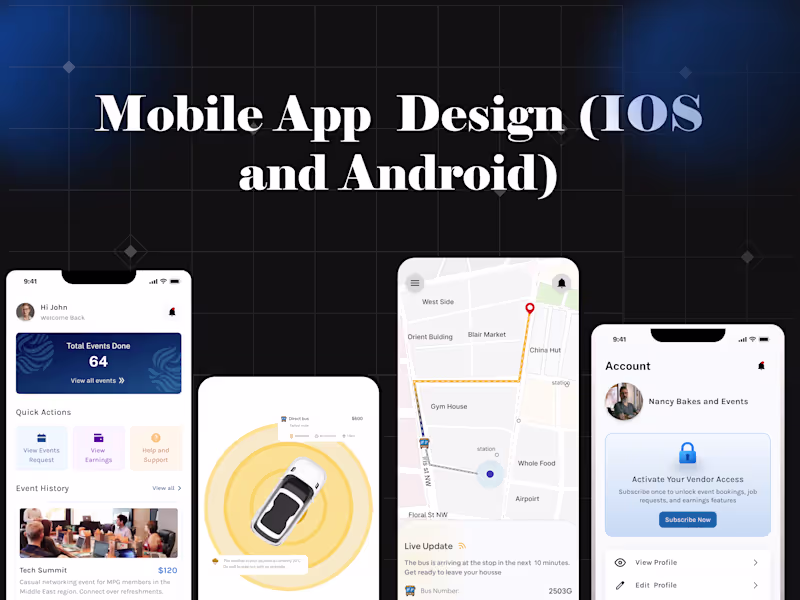 Cover image for Mobile App Design ( IOS and Android )