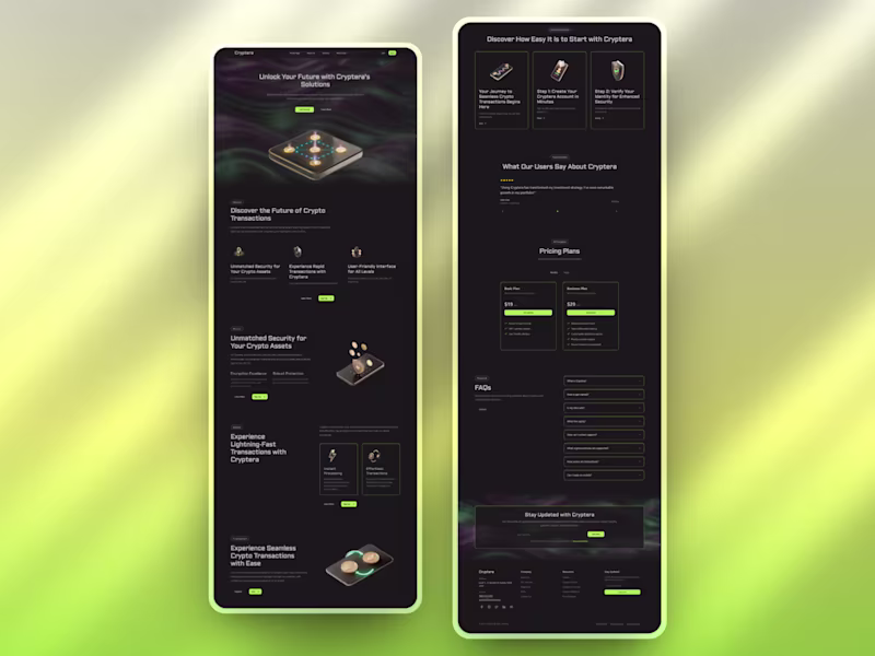 Cover image for Cryptocurrency Solution Landing Page Design