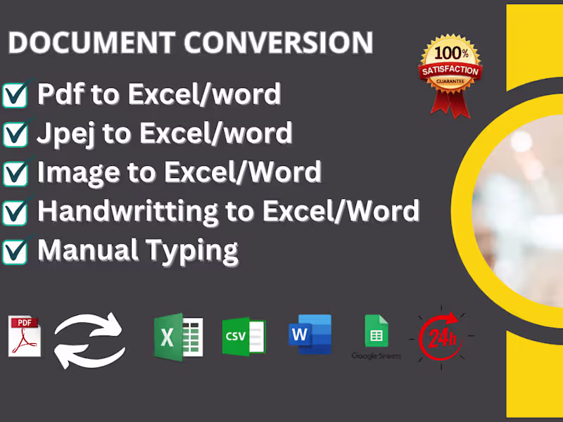 Cover image for Retype pdf , file conversion, google sheets and image to excel