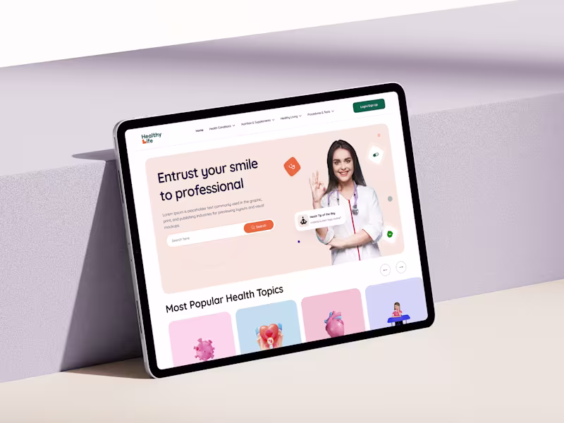 Cover image for Healthy Life - Medical Blog Site Design