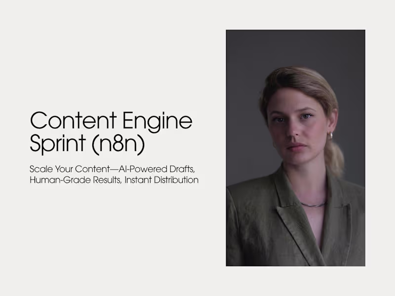 Cover image for Content Engine Sprint (n8n)