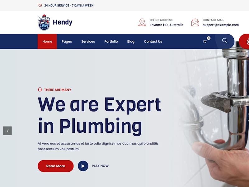 Cover image for Design plumbing, roofing, hvac, pressure, construction website