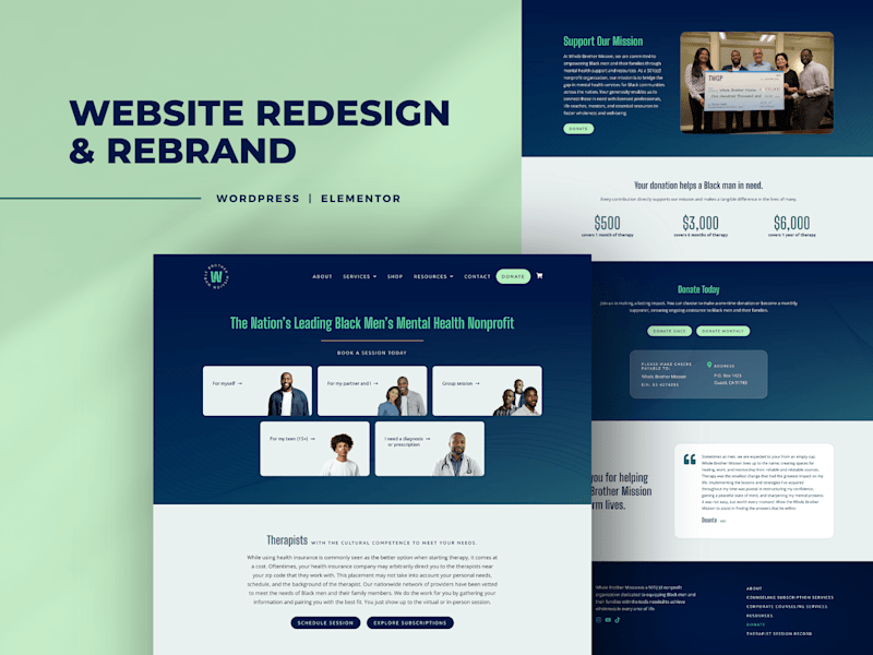 Cover image for Website Redesign & Rebrand - Whole Brother Mission