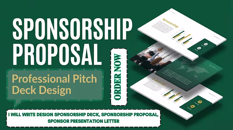 Cover image for design sponsorship pitch deck, sponsorship presentation proposal