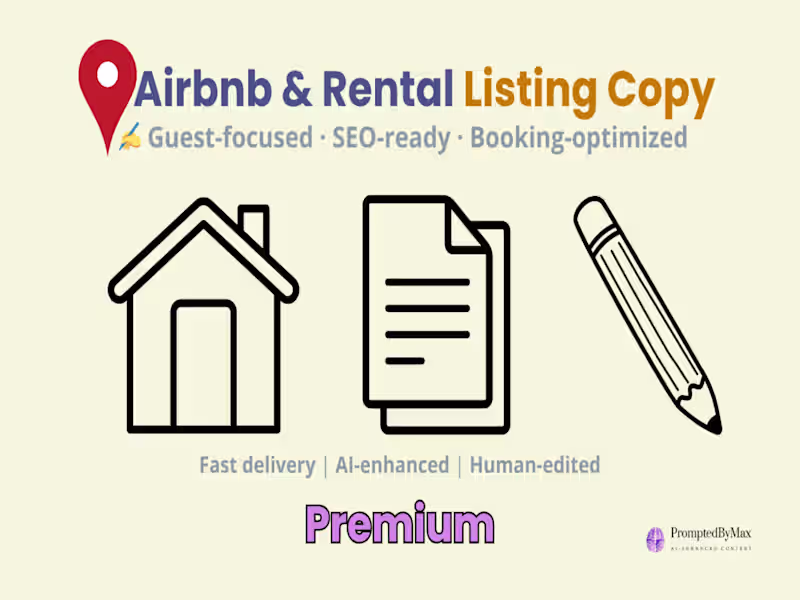 Cover image for Full Airbnb Listing + Promo Text & Captions