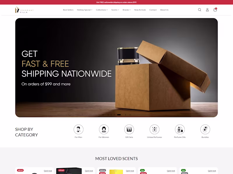 Cover image for FragrantVilla Luxury Fragrance Shopify Store