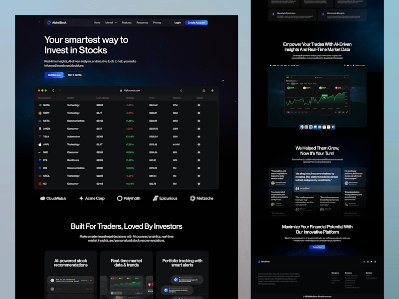 Cover image for AlphaStock - Investment ⏐ Landing Page