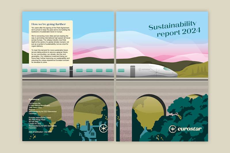 Cover image for Eurostar Sustainability Report 2024 | Editorial Design