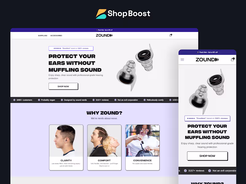 Cover image for Homepage for Zound