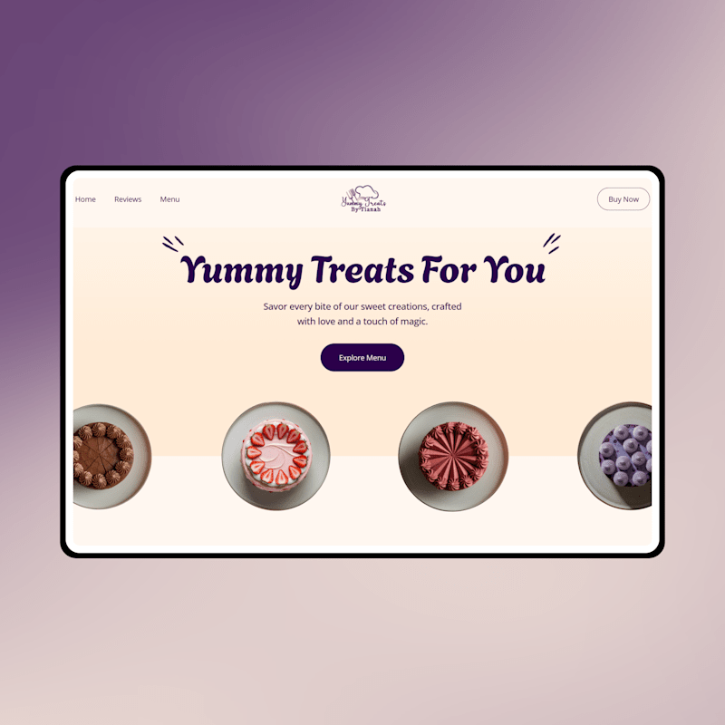 Cover image for Yummy Treats By Tianah Website Design