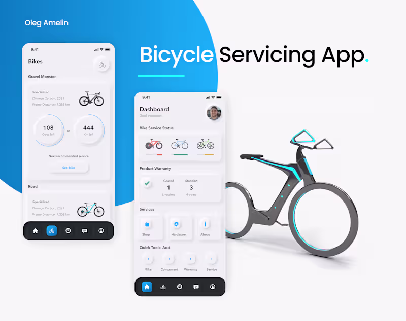 Cover image for Bicycle Servicing App UI/UX Design
