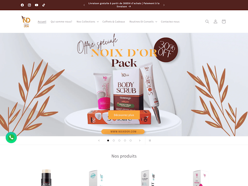 Cover image for NoixdOr.ma Shopify Store Optimization & Branding