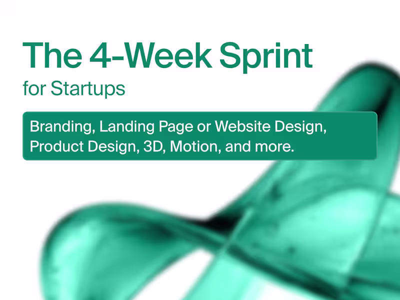 Cover image for The 4-Week Sprint – Design & Development for Startups 