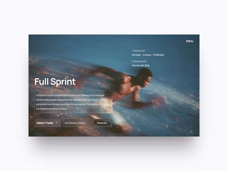 Cover image for An elegant, cinematic page for a psychological sports film. ...