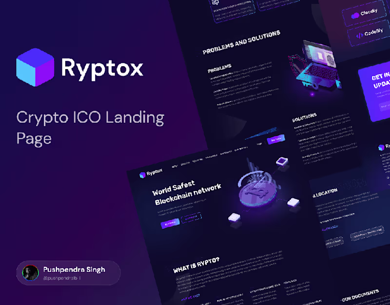 Cover image for Ryptox - Crypto ICO Landing Page