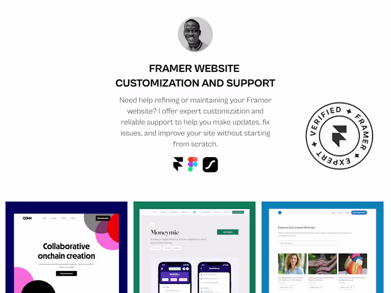 Cover image for Framer Website Customization & Support