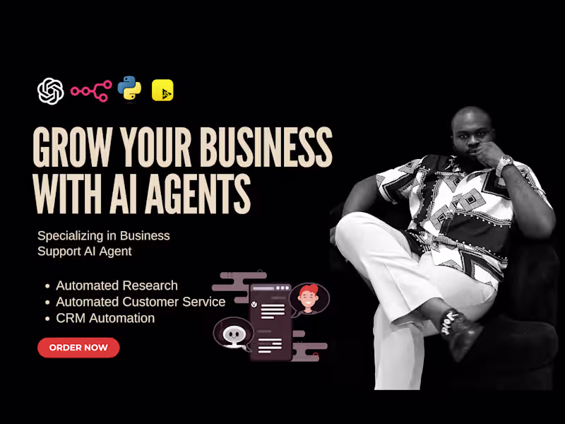 Cover image for I will build an AI agent to automate your business processes. 