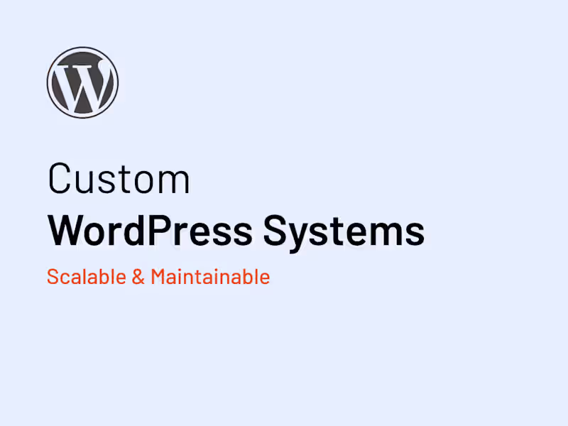 Cover image for Custom WordPress Development