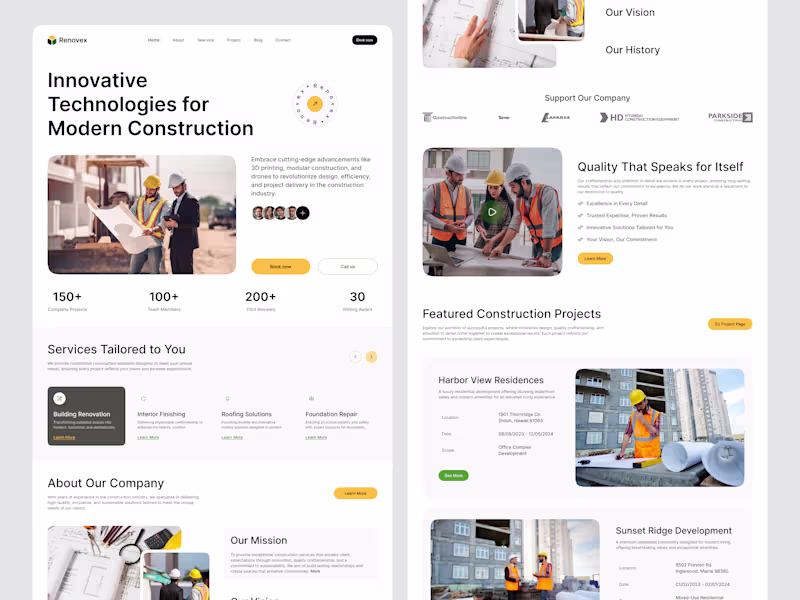 Cover image for Construction Company Website – Modern, Clean & Impactful Des...