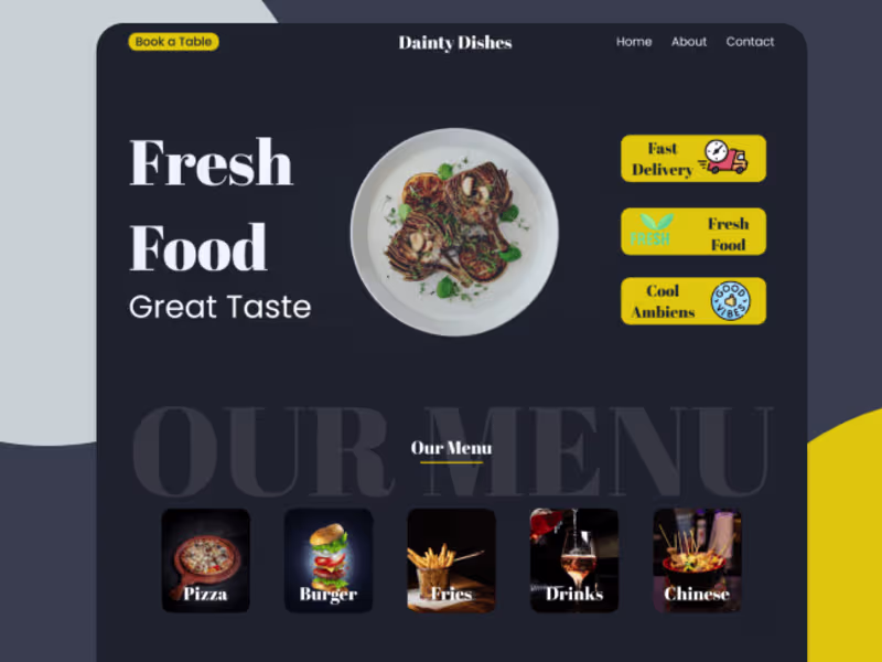 Cover image for Dainty Dishes || A Restaurant Website Design
