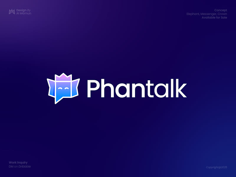 Cover image for Phantalk- Elephant, Crown, Messenger, Chatting Logo