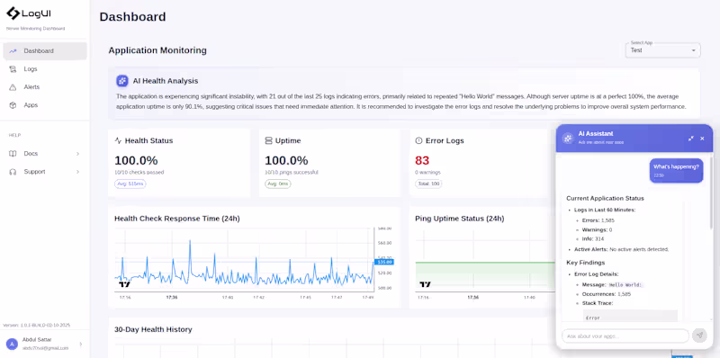 Cover image for I made a custom logging platform for my apps, its free and o...