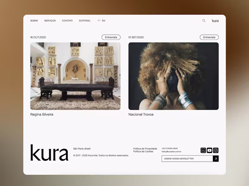 Cover image for Kura is an art curation company. From there, I designed wire...