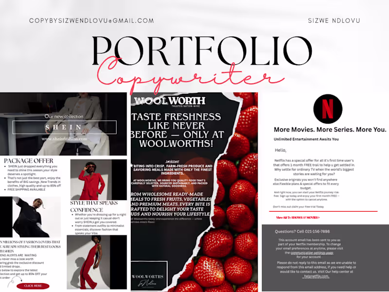 Cover image for Copywriting Portfolio: Social Media Ads, Emails, Real Estate...