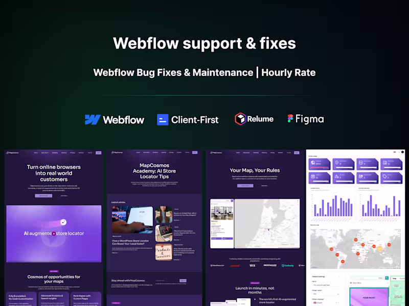 Cover image for Webflow support & fixes