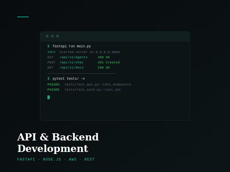 Cover image for REST API & Backend Development — FastAPI / Node.js