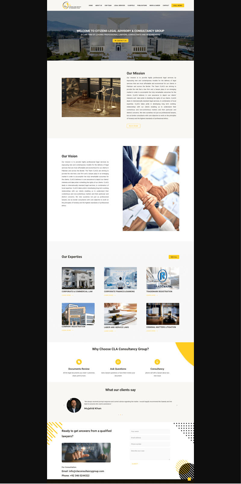 Cover image for Portfolio Website Development for Law Consultancy Firm