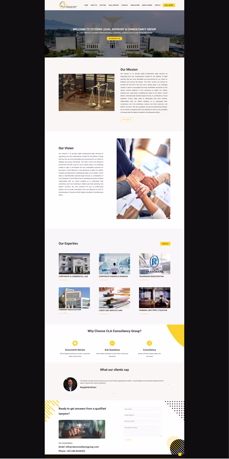 Cover image for Portfolio Website Development for Law Consultancy Firm