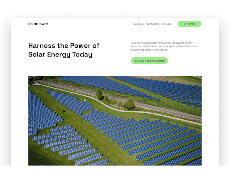 Cover image for Website Design for SolarPower