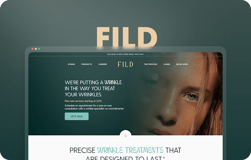 Cover image for Webflow Development for FILD Studio – Wrinkle Prevention Clinic