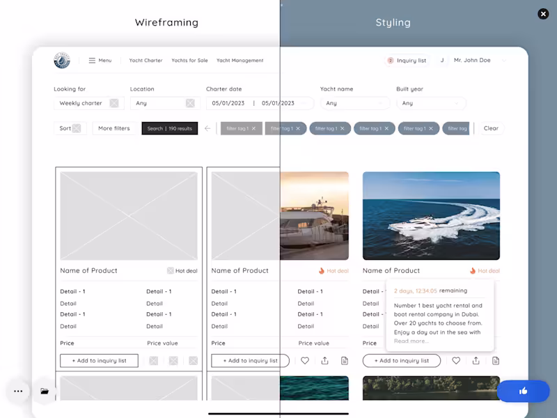 Cover image for UI/UX of Yachts Website