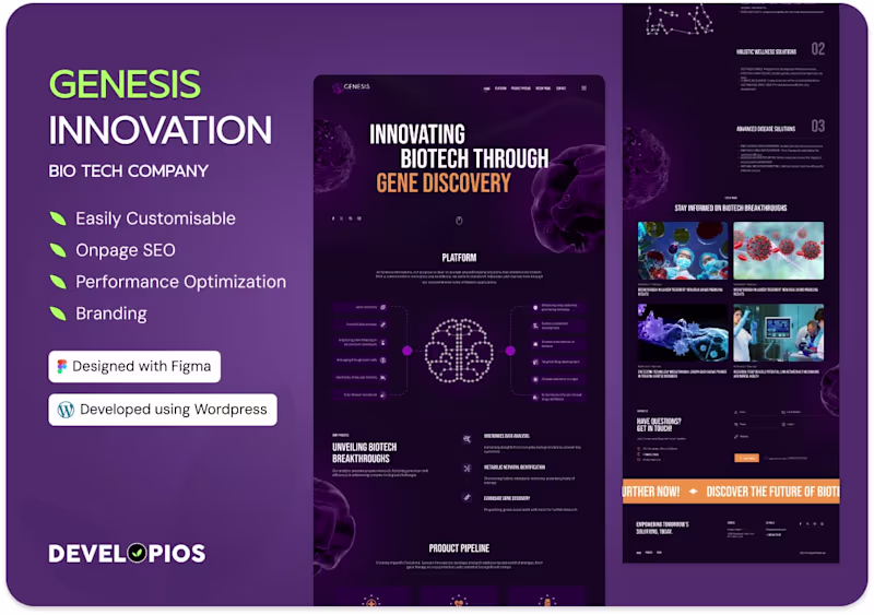 Cover image for Genesis Innovation  | Biotech website