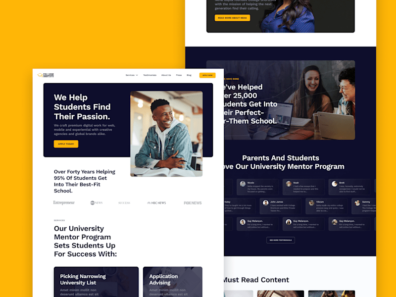 Cover image for College Shortcuts - Website Rebuild