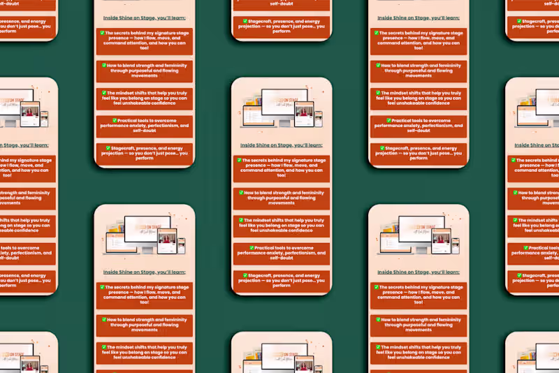 Cover image for Kajabi Webinar Funnel for a Posing & Stage Presence Coach (h...
