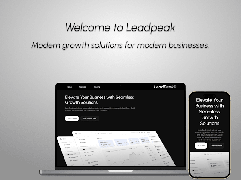 Cover image for Leadpeak – Landing Page Design for CRM SaaS Startup