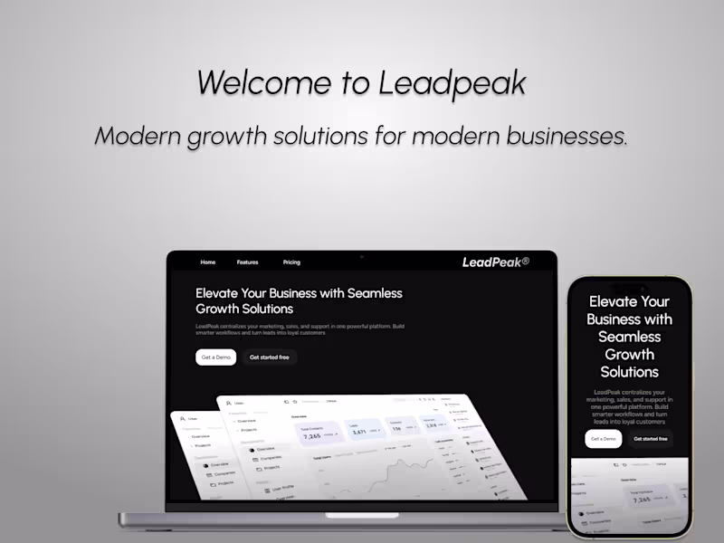 Cover image for Leadpeak – Landing Page Design for CRM SaaS Startup